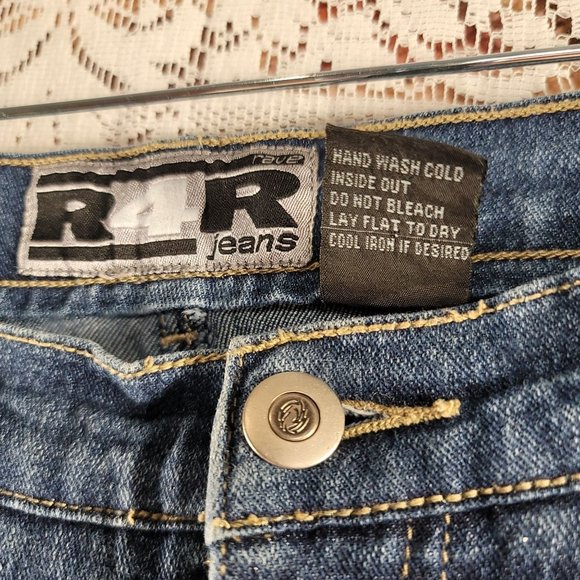 RAVE R4R JEANS Medium to Dark Wash Junior's Stretch Bootcut Denim Jeans | 11 - Picture 4 of 7